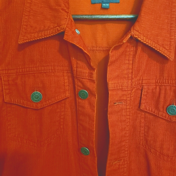 Orange / Coral corduroy jacket - Picture 2 of 7